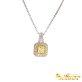 Load image into Gallery viewer, 14K Two-Tone Yellow Diamond Halo Pendant