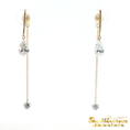 Load image into Gallery viewer, 14K Yellow Gold Bar and Chain Drop Earrings