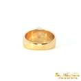 Load image into Gallery viewer, 14K Yellow Gold Etched Emerald Halo Ring