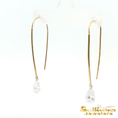 Load image into Gallery viewer, 14K Yellow Gold Pear Diamond Wire Drop Earrings