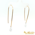 Load image into Gallery viewer, 14K Yellow Gold Pear Diamond Wire Drop Earrings