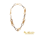 Load image into Gallery viewer, 14K Two-Tone Oval Link Bracelet
