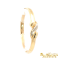 Load image into Gallery viewer, 14K Two-Tone Gold Hinged Diamond Bangle