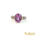 Load image into Gallery viewer, Sterling Silver and 14K Yellow Gold Amethyst Ring