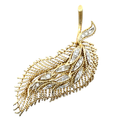 Load image into Gallery viewer, 18K Yellow Gold and Diamond Leaf Brooch