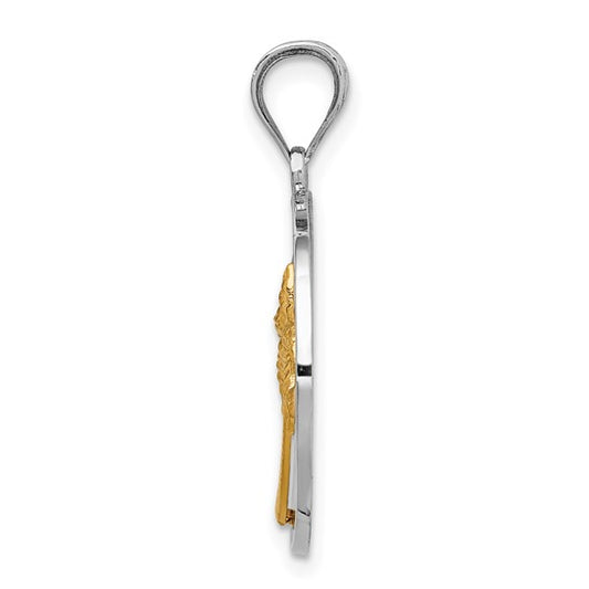 14k Two Tone Sunset White Gold Pendant