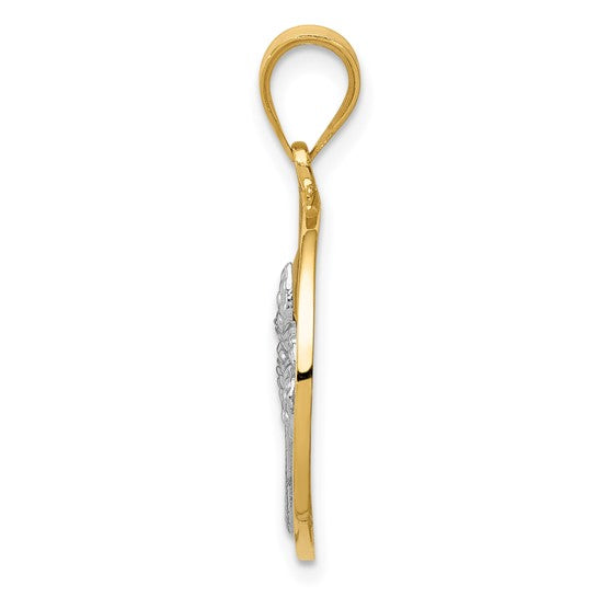 14k Two Tone Yellow Gold Sunset Pendant