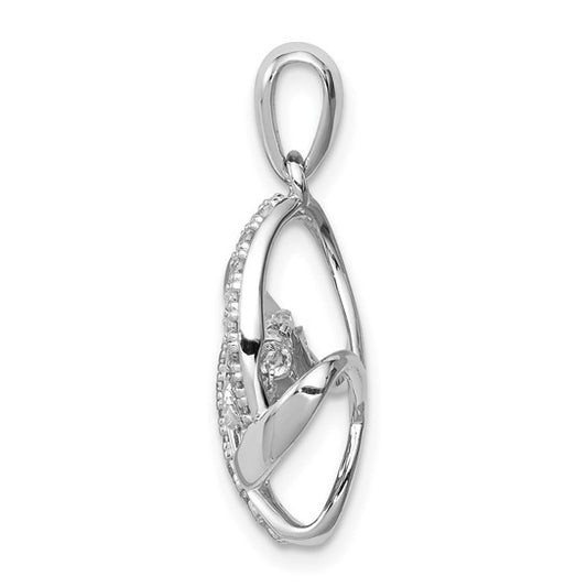 Sterling Silver and CZ Ways for Life “Wrap” Pendant