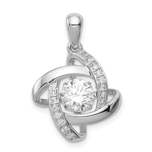 Sterling Silver and CZ Ways for Life “Wrap” Pendant