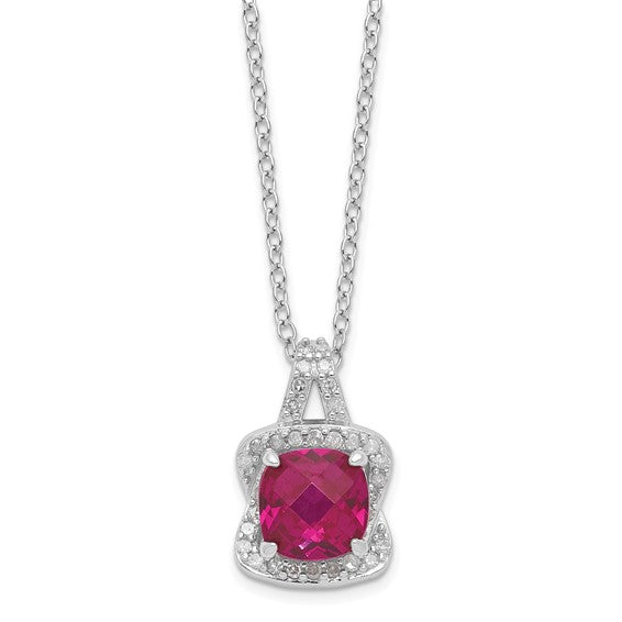 "Stop the Abuse" Created Ruby and Diamond Sterling Silver Necklace for the Women's Center