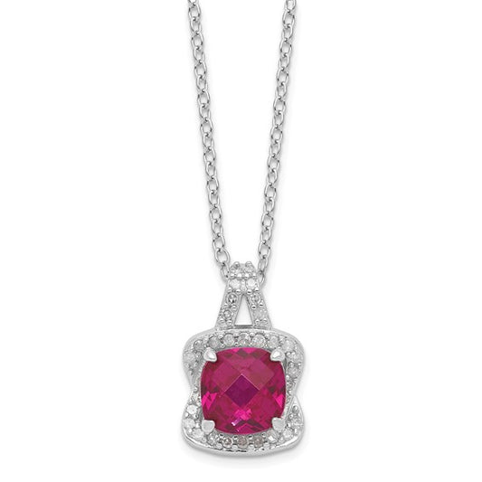 "Stop the Abuse" Created Ruby and Diamond Sterling Silver Necklace for the Women's Center