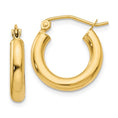 Load image into Gallery viewer, 14K Polished 3mm Tube Hoop Earrings