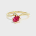 Load and play video in Gallery viewer, 14K Yellow Gold Oval Spinel and Diamond Ring