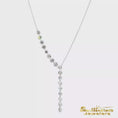 Load and play video in Gallery viewer, 14K White Gold Diamond "Y" Necklace