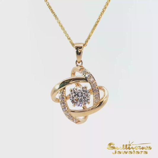 14K Yellow Gold Sterling Ways for Life Wrap Pendant