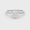 Load and play video in Gallery viewer, 14K White Gold 1 Carat Diamond Solitaire Engagement Ring