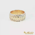 Load and play video in Gallery viewer, Textured 14KT Yellow Gold Patterned Band Ring