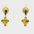 Load and play video in Gallery viewer, 14K Yellow Gold and Sapphire Dangle Earrings