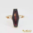 Load and play video in Gallery viewer, Garnet Elongated Hexagon Cocktail Ring in 14k Yellow Gold