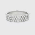 Load and play video in Gallery viewer, 14K White Gold Triple Row Diamond Band