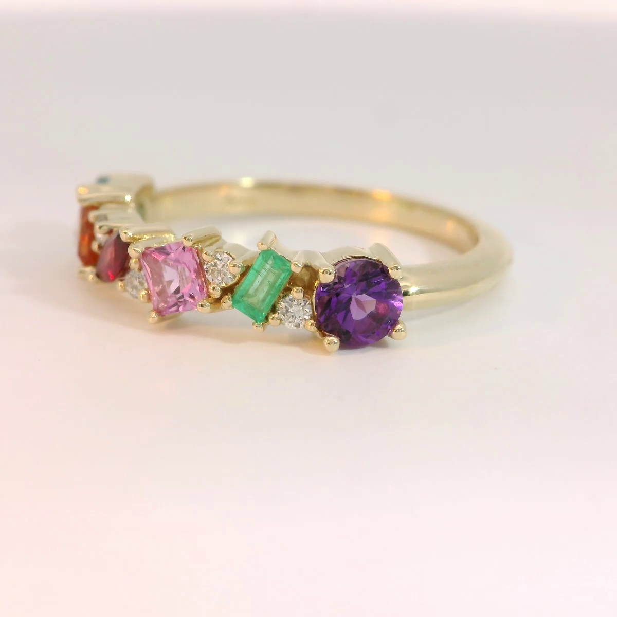 yellow gold gemstone mix shape self love ring serene harbor