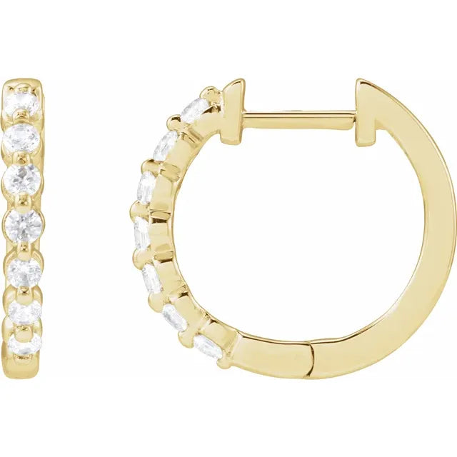 Yellow Gold Lab Grown Diamond Hoop  Earrings