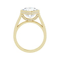 Load image into Gallery viewer, 14K yellow gold Asscher engagement ring mounting, 9 x 9 mm, enlarged profile view

