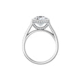 Load image into Gallery viewer, 14K white gold cushion engagement ring mounting, 8 x 8 mm, profile view
