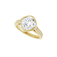 Load image into Gallery viewer, 14K yellow gold cushion engagement ring mounting, 8 x 8 mm, alternate view

