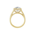 Load image into Gallery viewer, 14K yellow gold cushion engagement ring mounting, 8 x 8 mm, profile view
