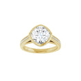 Load image into Gallery viewer, 14K yellow gold cushion engagement ring mounting, 8 x 8 mm, top view

