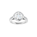 Load image into Gallery viewer, 14K white gold cushion engagement ring mounting, top view
