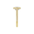 Load image into Gallery viewer, 14K yellow gold emerald engagement ring mounting, 11 x 9 mm, shank side view
