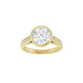 Load image into Gallery viewer, 14K yellow gold round engagement ring mounting, 8 mm, top view
