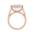 Load image into Gallery viewer, 14K rose gold square engagement ring mounting, 9 x 9 mm, enlarged profile view
