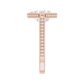 Load image into Gallery viewer, 14K rose gold square engagement ring mounting, 9 x 9 mm, enlarged shank-side view
