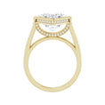 Load image into Gallery viewer, 14K yellow gold square engagement ring mounting, 9 x 9 mm, enlarged profile view
