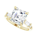 Load image into Gallery viewer, 14K yellow gold Asscher engagement ring mounting, 9 x 9 mm, enlarged alternate view
