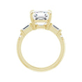 Load image into Gallery viewer, 14K yellow gold Asscher engagement ring mounting, 9 x 9 mm, enlarged profile view
