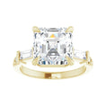 Load image into Gallery viewer, 14K yellow gold Asscher engagement ring mounting, 9 x 9 mm, enlarged top view
