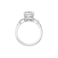 Load image into Gallery viewer, 14K white gold cushion engagement ring mounting, 8 x 8 mm, profile view
