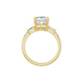 Load image into Gallery viewer, 14K yellow gold cushion engagement ring mounting, 8 x 8 mm, profile view
