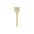 Load image into Gallery viewer, 14K yellow gold cushion engagement ring mounting, 8 x 8 mm, shank side view
