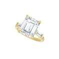 Load image into Gallery viewer, 14K yellow gold emerald engagement ring mounting, 11 x 9 mm, alternate angle
