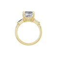 Load image into Gallery viewer, 14K yellow gold emerald engagement ring mounting, 11 x 9 mm, profile view
