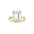 Load image into Gallery viewer, 14K yellow gold emerald engagement ring mounting, 11 x 9 mm, top view
