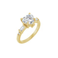 Load image into Gallery viewer, 14K yellow gold heart engagement ring mounting, 8 x 8 mm, three-quarter view
