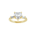 Load image into Gallery viewer, 14K yellow gold heart engagement ring mounting, 8 x 8 mm, top view
