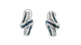 Load image into Gallery viewer, Blue Sapphire and Diamond Earrings
