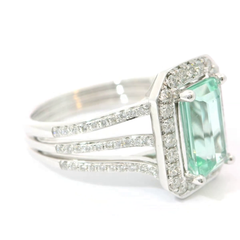 18K White Gold Beryl Mint Ring